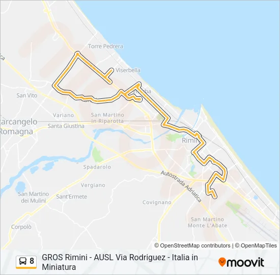 8 Bus Line Map