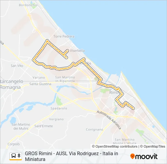 8 Bus Line Map