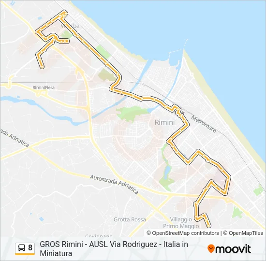 8 Bus Line Map