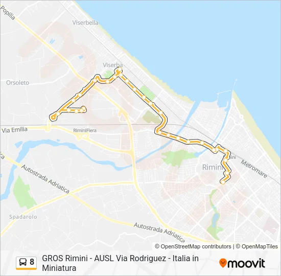 8 Bus Line Map