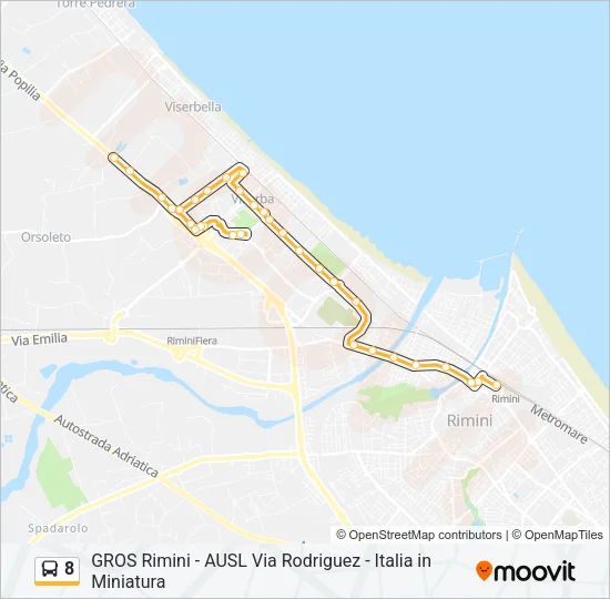 8 Bus Line Map