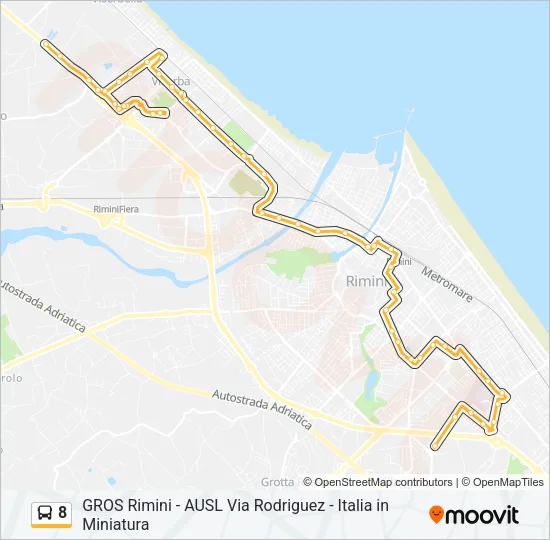 8 Bus Line Map