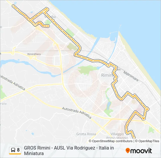 8 Bus Line Map