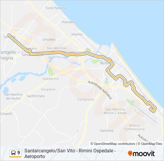 Percorso linea bus 9