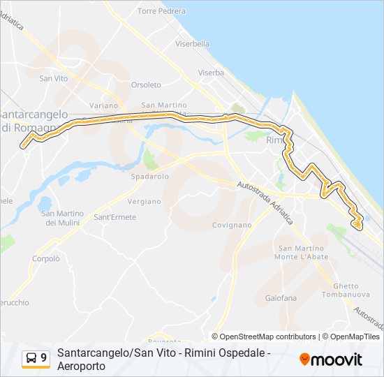 9 bus Line Map