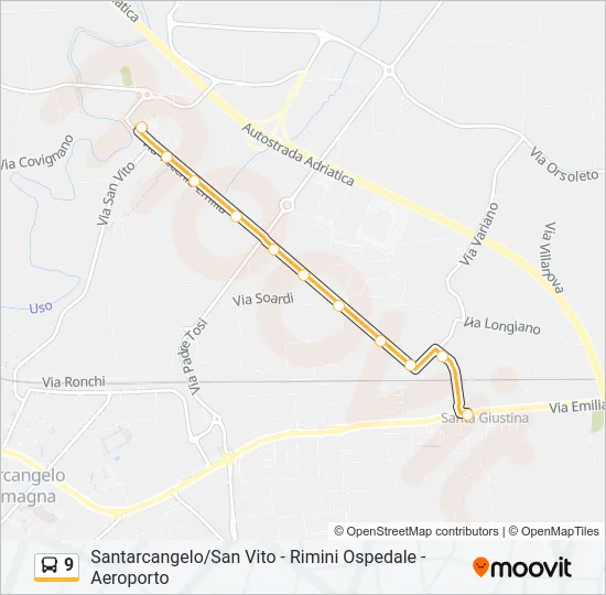 9 Bus Line Map
