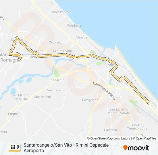 9 Bus Line Map