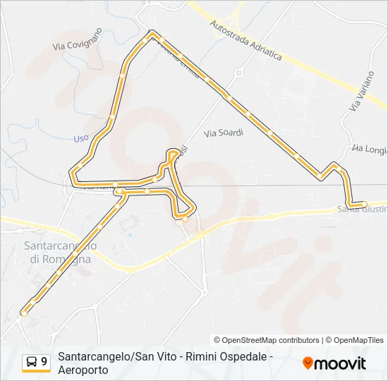 9 Bus Line Map