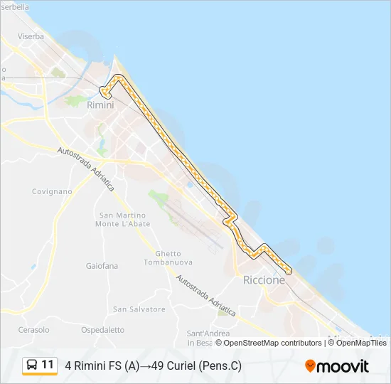 11 Bus Line Map