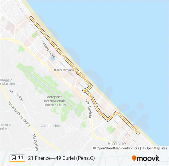11 Bus Line Map
