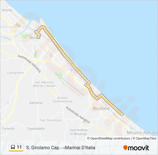 11 Bus Line Map