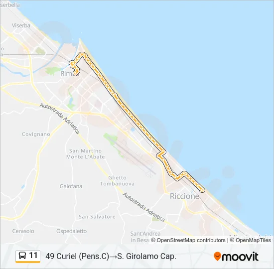 11 Bus Line Map