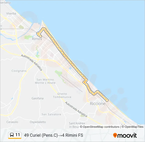 11 Bus Line Map