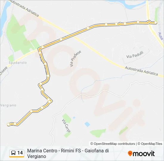 14 Bus Line Map