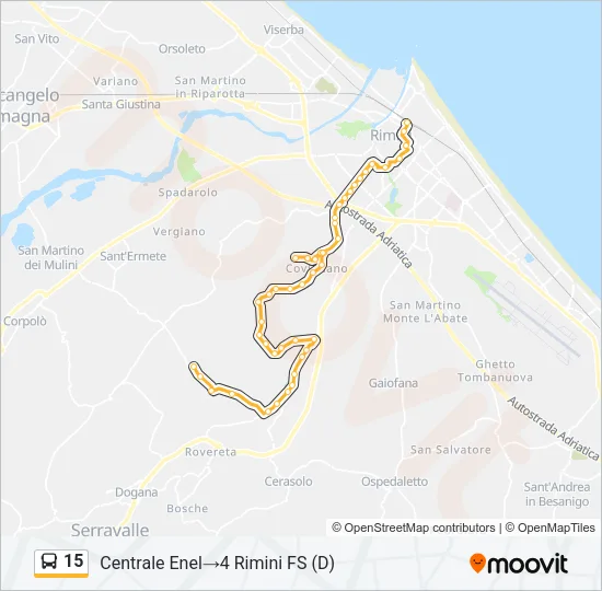 15 Bus Line Map