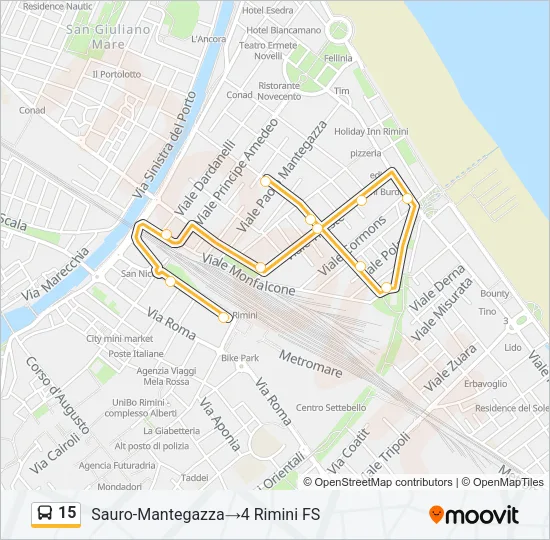 15 Bus Line Map