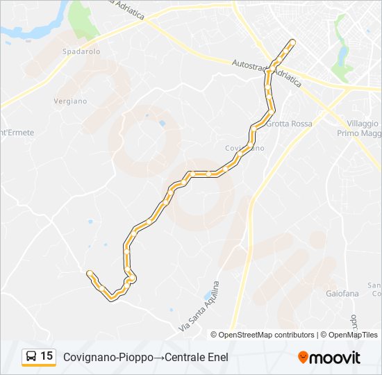 Percorso linea bus 15