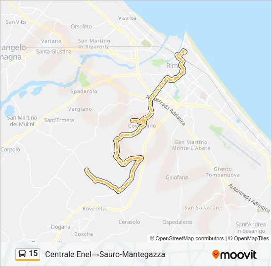 15 Bus Line Map