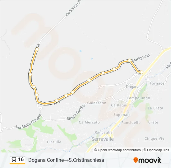 16 Bus Line Map