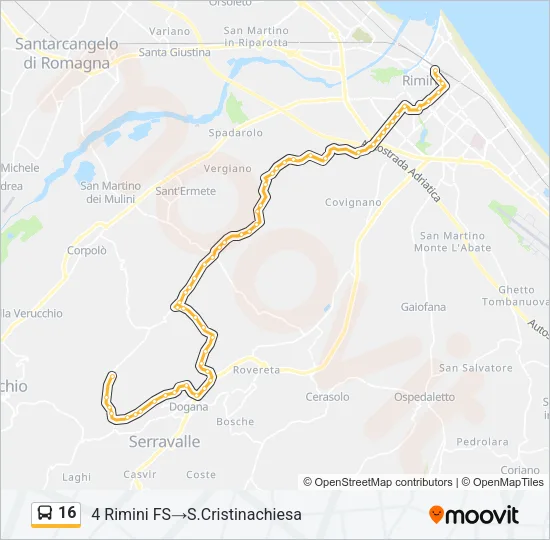 16 Bus Line Map