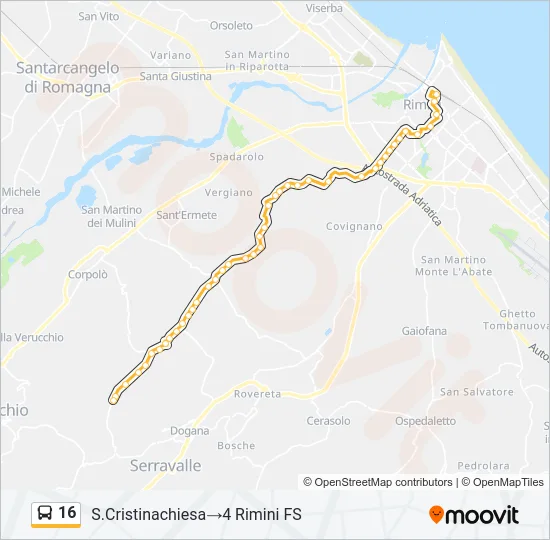 16 Bus Line Map