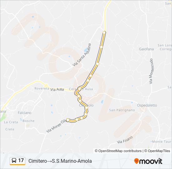 17 bus Line Map