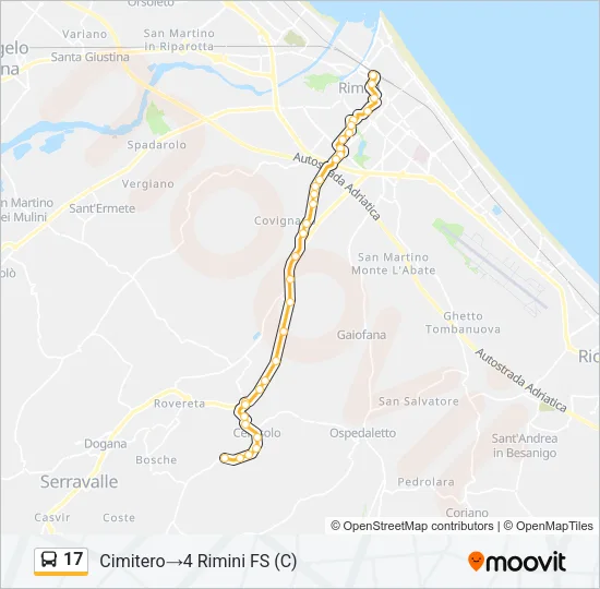 17 Bus Line Map