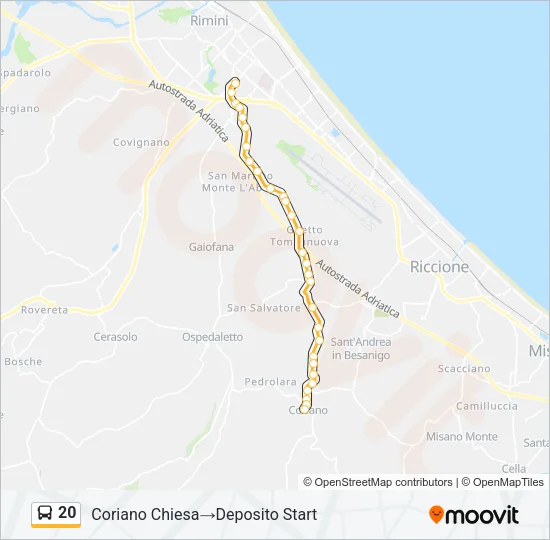 20 Bus Line Map