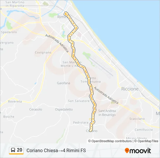 20 Bus Line Map