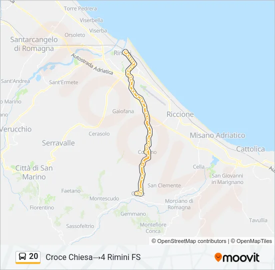 20 Bus Line Map