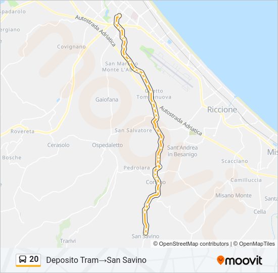 20 bus Line Map