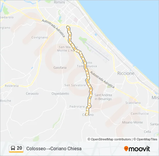 20 Bus Line Map