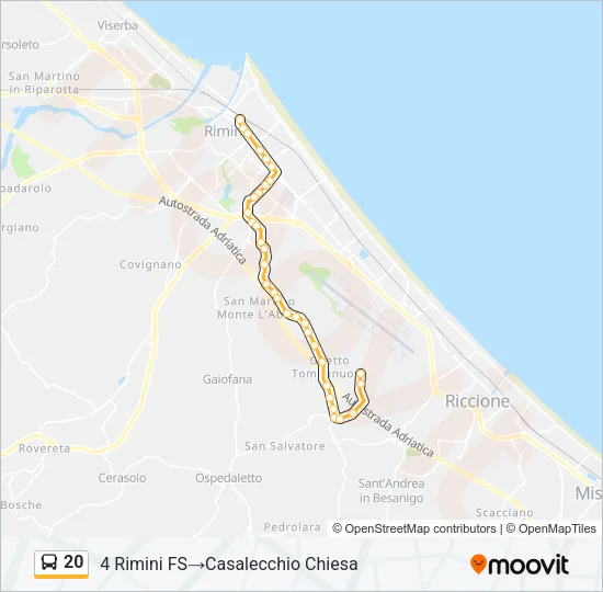 20 Bus Line Map