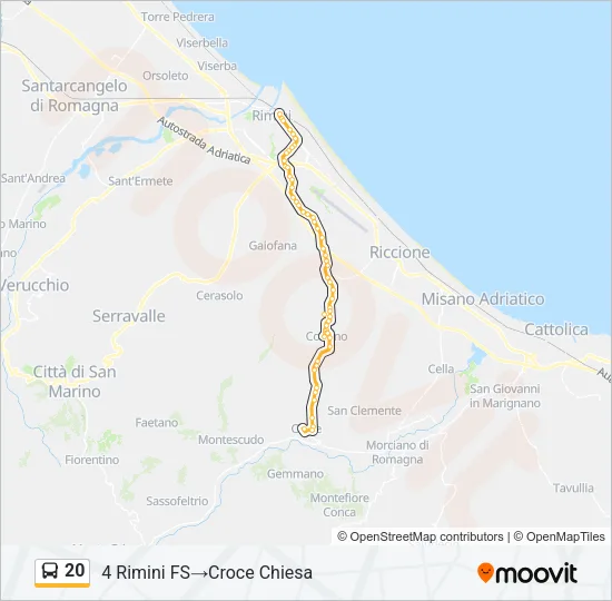 20 Bus Line Map