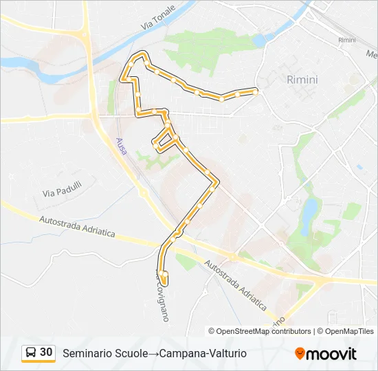 30 Bus Line Map