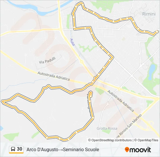 30 Bus Line Map
