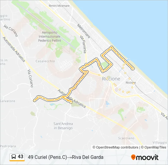 43 Bus Line Map