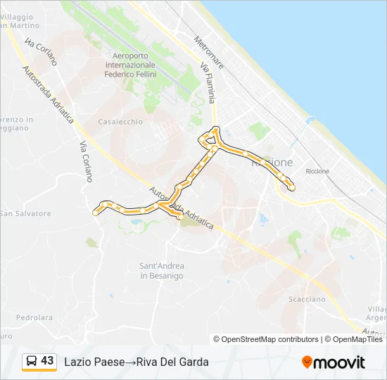 43 Bus Line Map