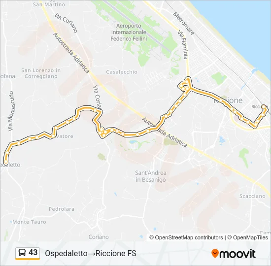 43 Bus Line Map