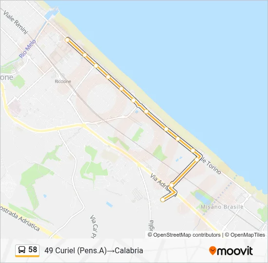 58 Route: Schedules, Stops & Maps - 49 Curiel (Terminal A)‎→Calabria ...