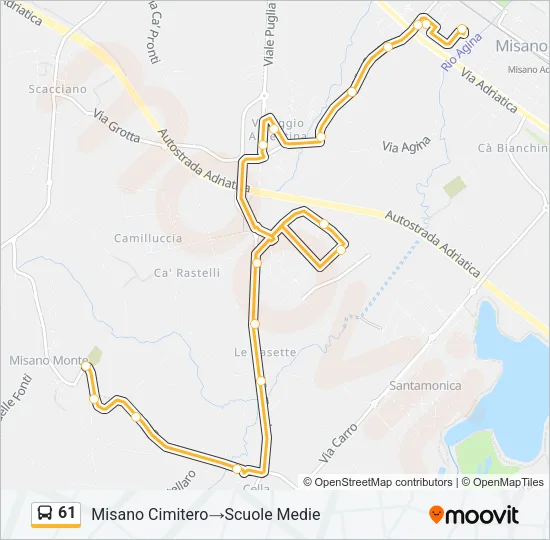 61 Bus Line Map