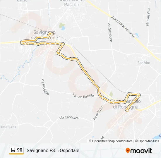 90 Bus Line Map