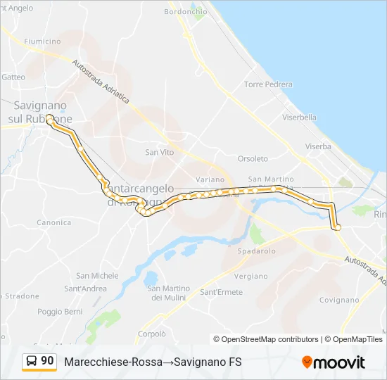 90 Bus Line Map
