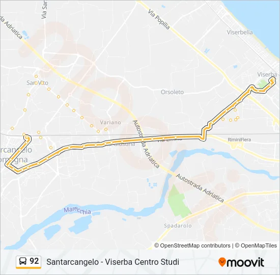 92 Bus Line Map