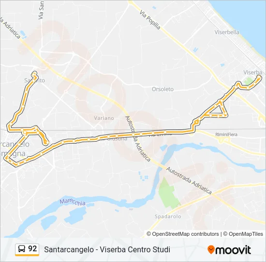 92 Bus Line Map