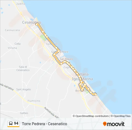 94 Bus Line Map