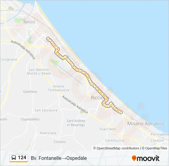 124 Bus Line Map