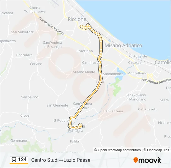 124 Bus Line Map