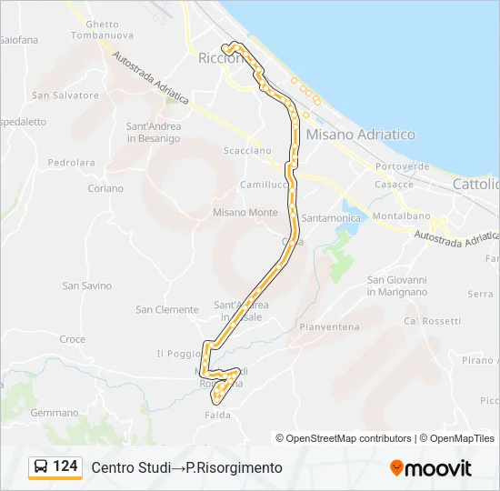 124 Bus Line Map