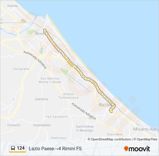 124 bus Line Map